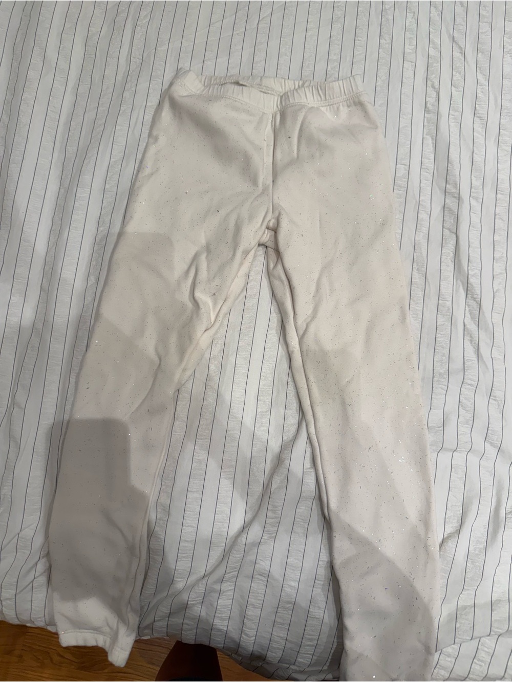 Cat & Jack Girls White Sparkle Joggers L